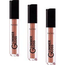 1001 Cosmetics Glimmer Gloss Işıltılı Nemlendirici Dudak Parlatıcısı - 10 Poppy Coral (3 Paketi)