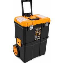 1001 Super Bag Çift Katlı Tekerlekli Takım Çantası, Çekilebilir Saplı Modüler Alet Kutusu, Üst O