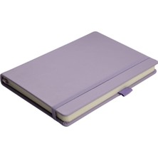 1001 Venzi Sert Kapaklı Lastikli Tarihsiz Kalın Yapraklı Noktalı Defter 14X20 cm Pastel Mor