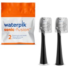 1001 Sonic-Fusion Diş Fırçası Sffb-2eb Için Kapaklı Tam Boy Yedek Fırça Başlıkları 2 Adet Siya