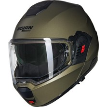 1001 N120-1 Classico Mobile Çenesi Arkaya Açılan Motosiklet Kaskı Mat Kahverengi 315 Xl