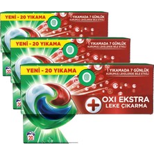 1001 HEPSI1ARADA Pods Oxi Extra Leke Çıkarma Kapsül Çamaşır Deterjanı Beyazlar ve Renkliler 20 Yı