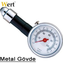 1001 W 2661, Lastik Basınç Ölçer, Siyah, (Metal)