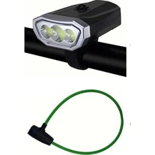 1001 Pilli Ledli Bisiklet Scooter Feneri -Aydınlatma Farı + Motosiklet Bisiklet Kilidi -Kilit
