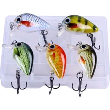 1001 5 Adet Crankbait Lrf Balık Olta Yem Seti - Sesli Bilyalı - Kutulu - 2.7cm 1.5gr