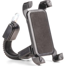 1001 HP-A18 Motosiklet Dikiz Aynası Telefon Tutucu – Yaylı Kavrama + Esnek Boyun + 360° Dönebilir B