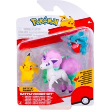 1001 PKW4097 - Savaş Figürü 3'lü Paket - 5 cm Pikachu & Gible ve 7,5 cm Galarian Ponyta Dahil
