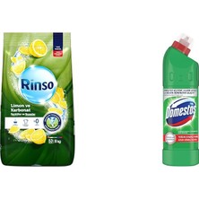 1001 Toz Çamaşır Deterjanı Limon ve Karbonat Renkliler ve Beyazlar Için 8 Kg(1) Domestos Yoğun Kı