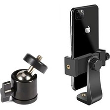 1001 Telefon Tripod Tutucu Başlık + Tripod 90° Yönlendirme Aparatı 360 Derece Dönebilen Başlık T�