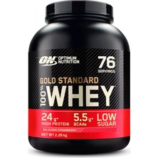 1001 On Optimum Nutrition 100% Whey Gold Standard Çilek Aromalı Strawberry 2.28KG 76 Servis