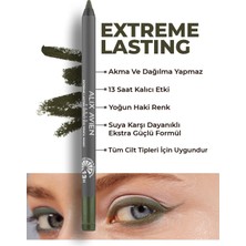 1001 Uzun Süre Kalıcı Suya Dayanıklı Akma, Dağılma Yapmayan Yeşil Göz Kalemi - Extreme Khaki