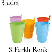 1001 Pipetli Bardak Bpa Içermez Pipetli Bardak Meşrubat Bardağı (3, Karışık)