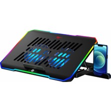 1001 Gamenote F2069 Cooling Pad Rgb Gaming Laptop Soğutucu - Ayarlanabilir 2 Büyük Fan 2000RPM