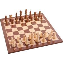 1001 Star Chess Ceviz Satranç Seti Classic - Büyük Boy Cilalı Ahşap Lüx Satranç Tahtası 38X38X3 C