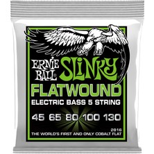 1001 Normal Slinky 5-String Flatwound Elektro Gitar Telleri, Ölçü 45-130
