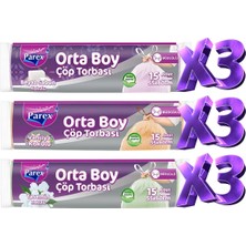 1001 Orta Boy Büzgülü Kokulu 9 Adet Çöp Torbası Paketi