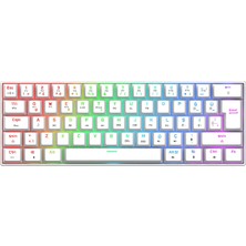 1001 Kyra MK61 Rgb Mekanik Gaming Oyuncu Klavyesi,%60 Kompakt, Bluetooth & 2.4g Kablosuz + Kablolu, Huano