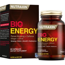1001 Big Energy Ginseng + Kafein + Zencefil + Keçiboynuzu 60 Kapsül Takviye Edici Gıda