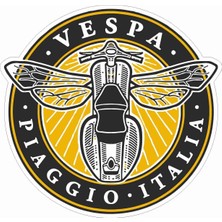 1001 Sticker Usta Vespa - Piaggio Sticker - 14194 Renkli 12 x 12 cm