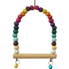1001 Ahşap Boncuklu Muhabbet Kuşu Salıncağı 13X9 cm
