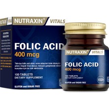 1001 Vitals Folic Acid 400 Mcg 100 Tablet Takviye Edici Gıda