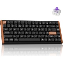 1001 K2 He Rgb Manyetik Switch 2.4 Ghz Kablosuz Ingilizce Ahşap Kenarlı Siyah Klavye