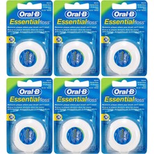 1001 Essential Floss Naneli ve Mumlu Diş Ipi 50 M x 6 Adet