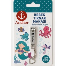 1001 Anchor Zincirli Bebek Tırnak Makası – Paslanmaz Çelik, Kalpli Uç, Güvenli Kesim, Ergonomik Ta