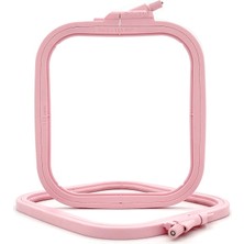 1001 Pembe Küçük (No:2) Plastik Kare Nakış Kasnağı, Çapraz Dikiş Çemberleri, Zımba Iğne Halk