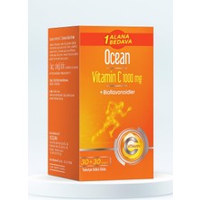 1001 Ocean Vitamin C 1000 Mg- 1 Alana 1 Bedava 30+30 Tablet, Takviye Edici Gıda, Aromasız