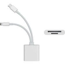1001 Lightning Type-C Girişli iPhone 11 12 13 14 15 16 Serilerine Uyumlu Kart Okuyucu Sd Kart Adaptörü