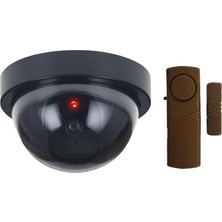 1001 Estetik Caydırıcı Alarm Seti LR-SK04 Sahte Caydırıcı Dome Kamera ve LR-4444K Kahverengi Pilli
