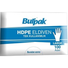 1001 Burpak Pet Hışır Şeffaf Eldiven L Beden 100'LÜ
