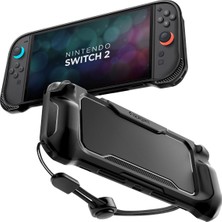 1001 Nintendo Switch 2 ile Uyumlu Kılıf Rugged Armor Üst Düzey Koruma Siyah Karbon Kapak - ACS09075 (