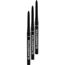 1001 Glimmersticks Asansörlü Açılıp Kapanabilen Göz Kalemi Blackest Black Üçlü Set