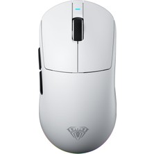 1001 V9 Pro 26000 Dpı PAW3395 Sensör 8000Hz Tri-Mode Kablosuz Oyuncu Mouse Rgb Omron Switch Beyaz