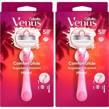 1001 Comfortglide Sugarberry Kokulu Miami Kadın 5 Bıçaklı Tıraş Makinesi 2li Paket