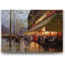 1001 Edouard Cortes - Paris Tablosu - 90X60CM