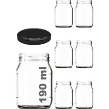1001 190 ml Şeffaf Kavanoz 190 cc Konserve Metal Kapaklı Cam Kavanoz 6 Adet
