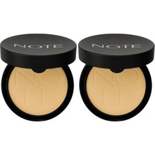 1001 Cosmetics Luminous Silk Compact Powder 05 Honey Beige Mat Bitişli Toz Yüz Pudrası (2 Paketi)