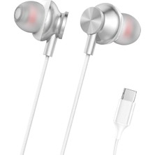 1001 H341 Type-C Stereo Kulak Içi Kablolu Kulaklık Beyaz