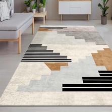 1001 Carie Desenli Kadife Pamuk Tabanlı Yıkanabilen Kaydırmaz Antibakteriyel Salon Halısı 200X300