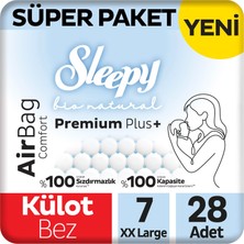 1001 Bio Natural Premium Plus Airbag Comfort Süper Paket Külot Bez 7 Numara Xxlarge 28 Adet
