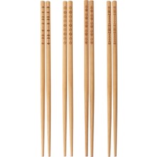 1001 Trebent Yemek Çubukları, 4 Çift, Bambu