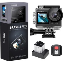 1001 Brave 4 Pro Aksiyon Kamerası 4K Su Geçirmez Su Altı Kamerası 40 M - Ultra Hd 20MP 170° Geniş A