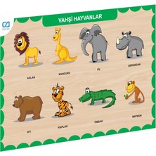 1001 Vitrin Dolusu CAAHS-3213 Ca Games Ahşap Vahşi Hayvanlar Bul-Tak