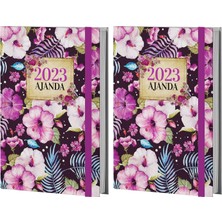 1001 Halk Kitabevi Mor Kelebek Saklı Bahçe 2023 Ajanda, 13.5X21CM, 128 Sayfa, Ciltli 2li Paket