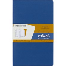 1001 Çizgisiz Volant Not Defteri 2'li Set L Boy Mavi + Amber Sari