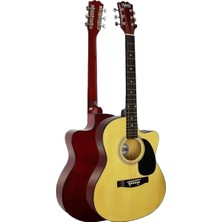 1001 RG-540NT Kaliteli Kesik Kasa 40 Inç Akustik Gitar Seti 4/4 Yetişkin