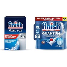 1001 Bulaşık Makinesi Tuzu (1 x 1500 G) ve Finish Quantum Infinity Shine 83 Kapsül Bulaşık Makinesi